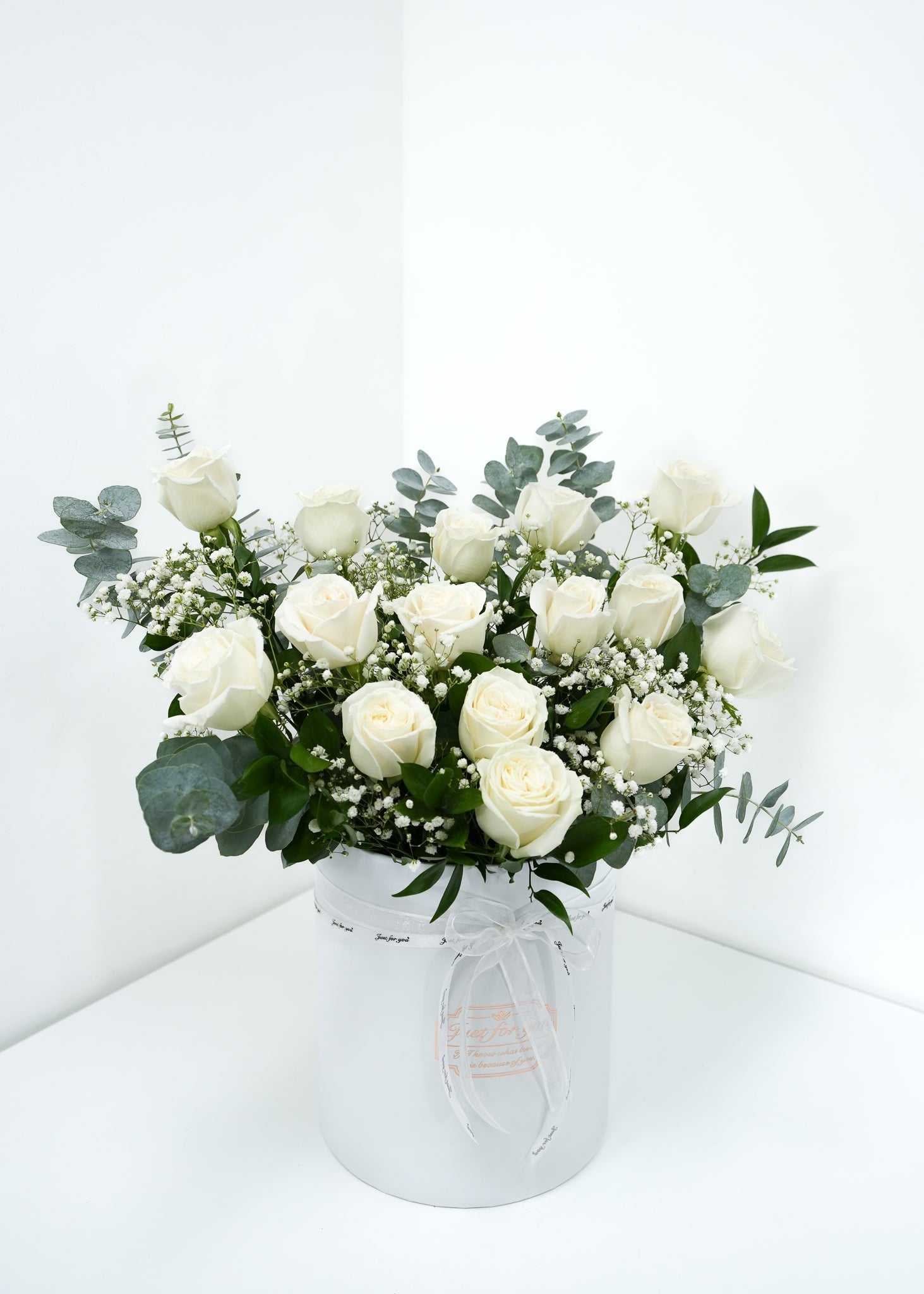 White Rose Round Box
