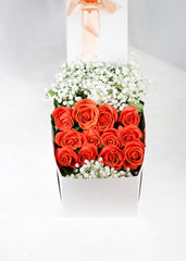 12 Orange Rose Box