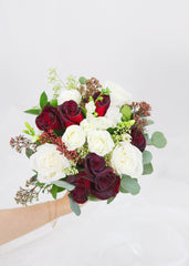 Burgundy & White Theme Bridal Bouquet