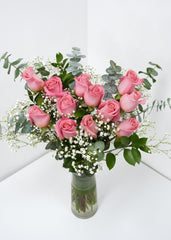 12 Light Pink Roses