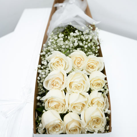 12 White Rose Box