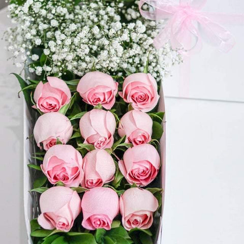 12 Pink Rose Box