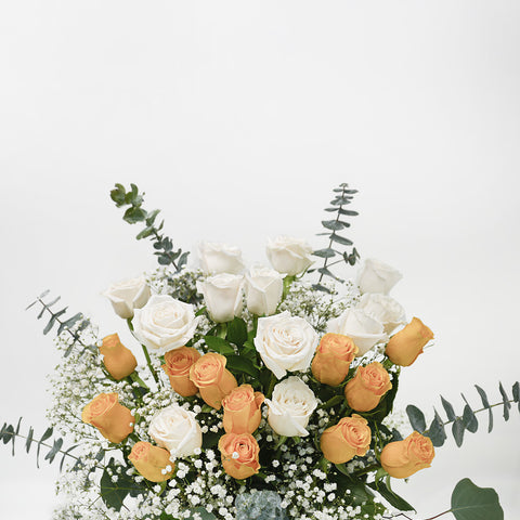 White & Gold Rose Bouquet