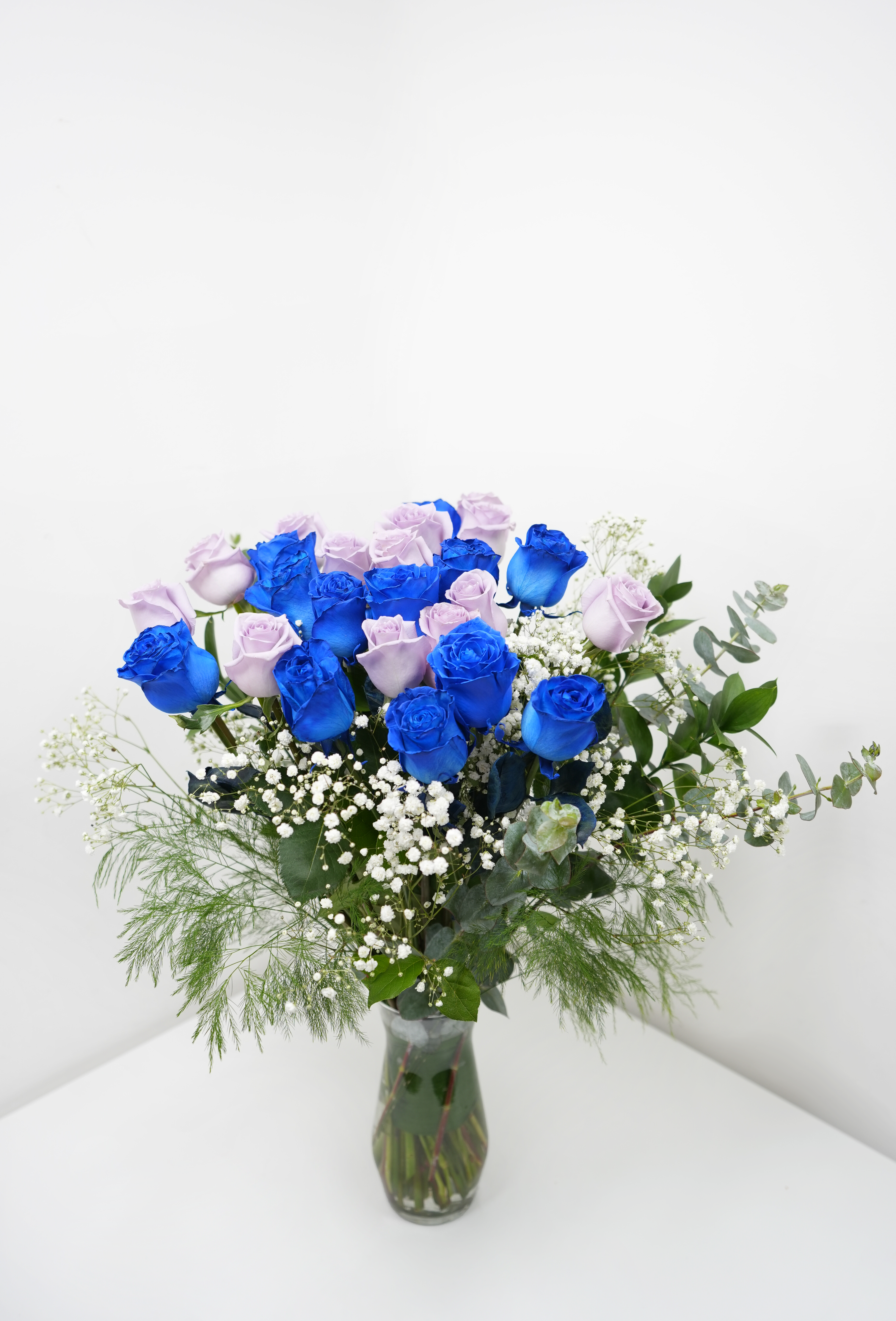24 Premium Lavender & Blue Roses
