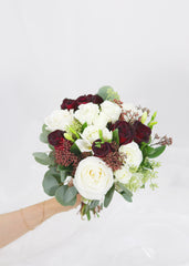 Burgundy & White Theme Bridal Bouquet