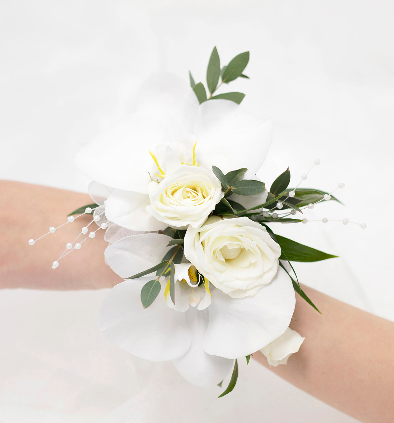 White Orchid with Rose Corsage