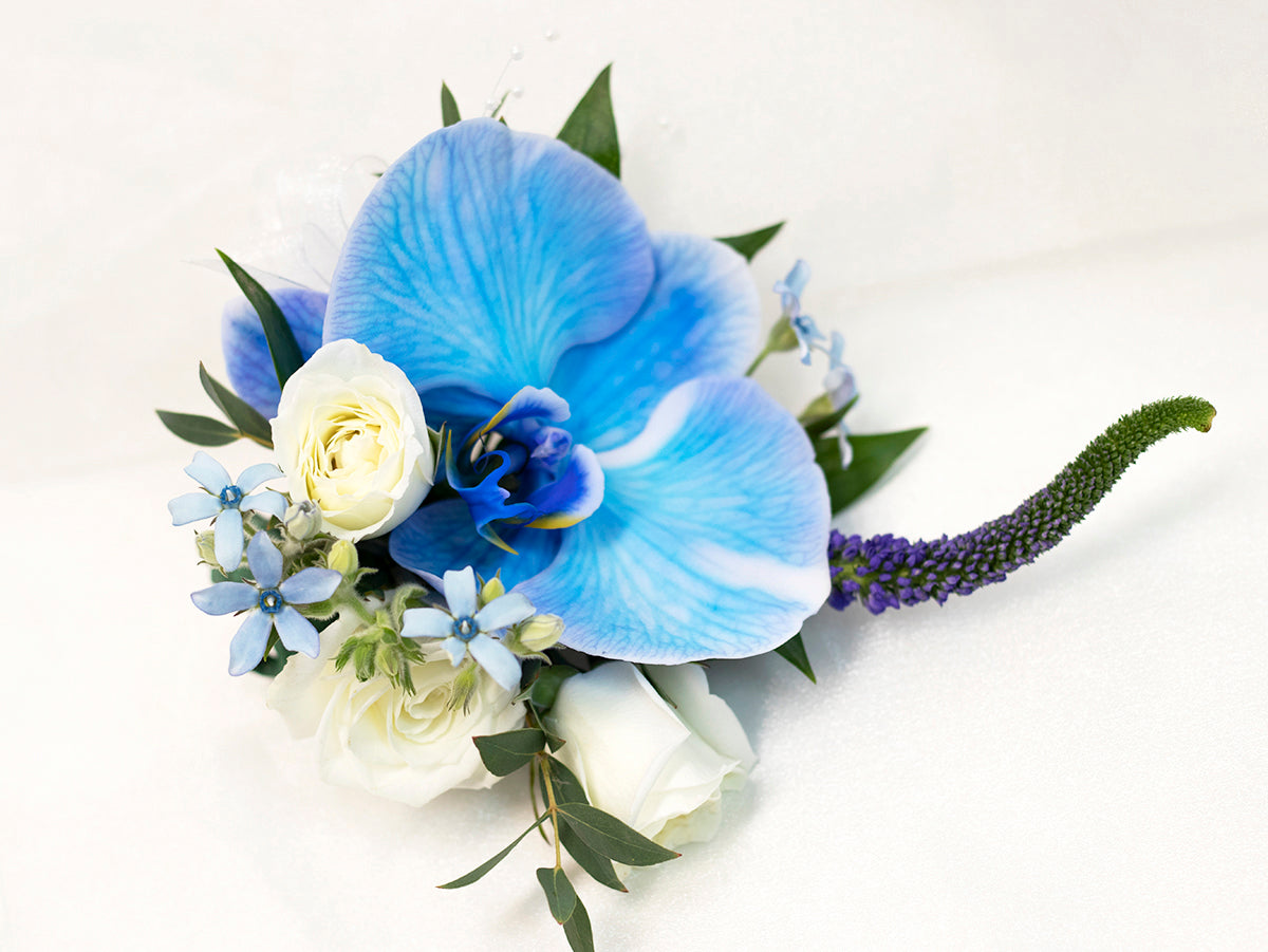 Blue Orchid Boutonniere