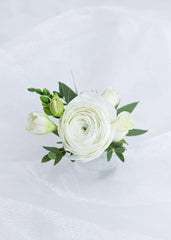 White Ranunculus Boutonniere - Toronto Flower Gallery