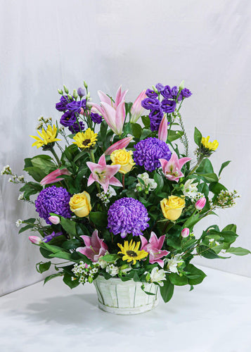 Bright Greeting Flower Basket - Toronto Flower Gallery