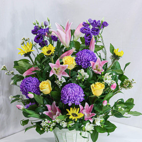 Bright Greeting Flower Basket