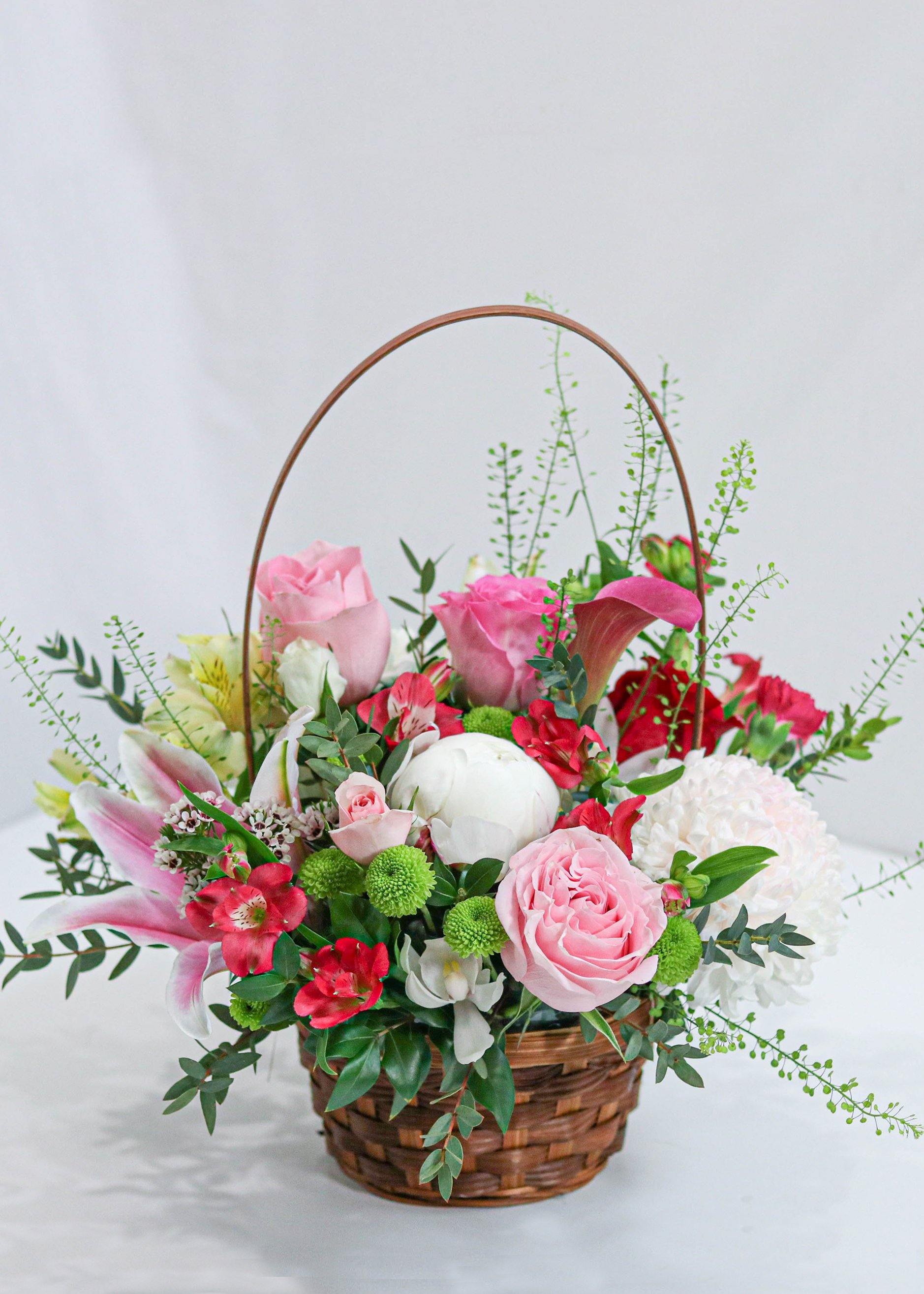 Pink Loved Basket - Flower - Toronto Flower Gallery