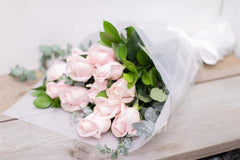 Pink Roses with Baby's Breath - Toronto Flower Gallery