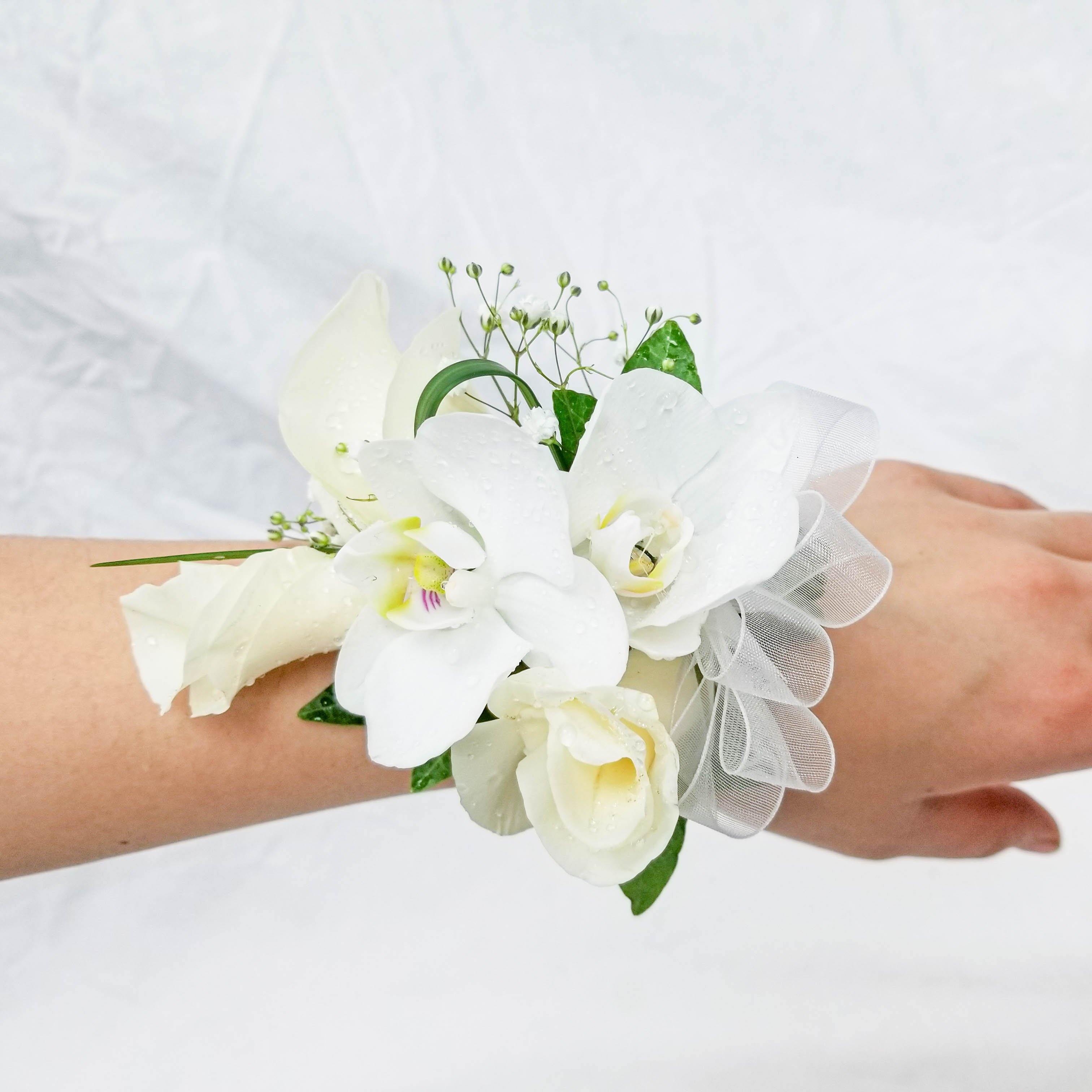 Orchid & Calla Lily Wrist Corsage - Toronto Flower Gallery