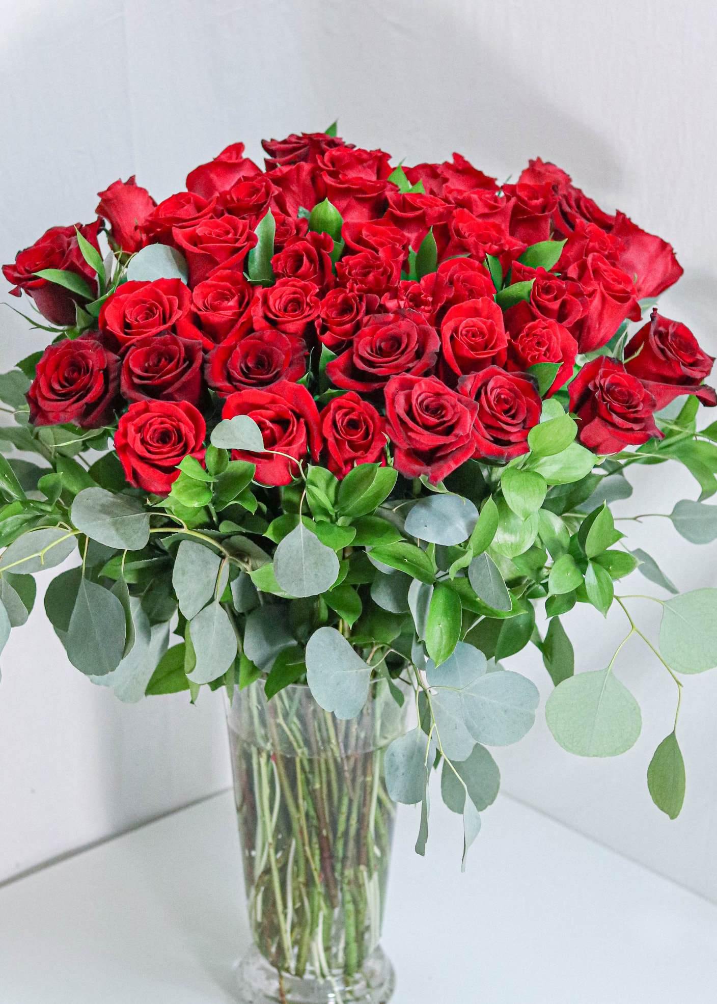 48 Red Rose with Special Greenery - Toronto Flower Gallery