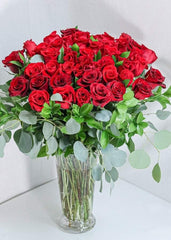 48 Red Rose with Special Greenery - Toronto Flower Gallery